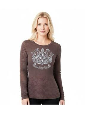 Peace Love Mom, Graphic Tees, Long Sleeve, Slub Knit, Boho, Grunge XL